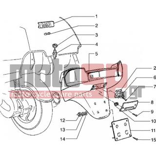 PIAGGIO - HEXAGON 125 < 2005 - Body Parts - Base plate and light Baggage - 253976 - ΒΑΣΗ ΠΙΝΑΚΙΔΑΣ HEX GT