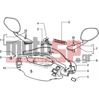 PIAGGIO - HEXAGON 125 < 2005 - Frame - steering wheel cover and mirrors - 272575 - ΤΑΠΑ ΔΙΑΚΟΠΤΗ ΗΛ.ΣΤΑΝ HEXAGON