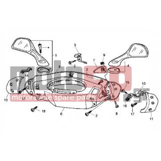 PIAGGIO - HEXAGON GT < 2005 - Frame - steering wheel cover and mirrors - 290944 - ΒΙΔΑ ΠΙΣ ΦΑΝ SFER-HEXAG