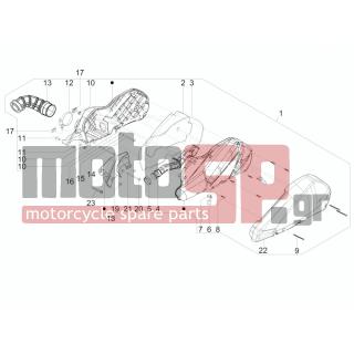 PIAGGIO - BEVERLY 125 RST 4T 4V IE E3 2010 - Engine/Transmission - Air filter - 827831 - ΤΑΠΑ ΑΠΟΣΤΡΑΓΓΙΣΗΣ ΘΑΛΑΜΟΥ ΦΙΛΤΡ SCOOTER