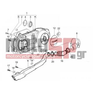 PIAGGIO - LIBERTY 125 4T E3  2007 - Engine/Transmission - COVER sump - the sump Cooling - 258249 - ΒΙΔΑ M4,2x19 (ΛΑΜΑΡΙΝΟΒΙΔΑ)