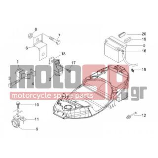 PIAGGIO - LIBERTY 125 4T SPORT E3 2007 - Electrical - Relay - Battery - Horn - 434541 - ΒΙΔΑ M6X16 SCOOTER CL10,9