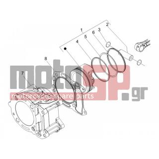PIAGGIO - BEVERLY 125 SPORT E3 2007 - Engine/Transmission - Complex cylinder-piston-pin - 831173 - ΦΛΑΝΤΖΑ ΚΕΦ ΚΥΛ SCOOTER 125 4T 0.3mm