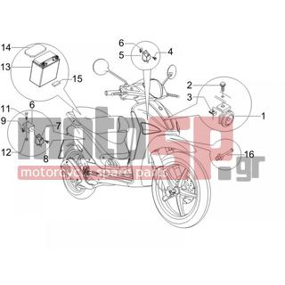 PIAGGIO - LIBERTY 150 4T E3 2008 - Electrical - Relay - Battery - Horn - 258249 - ΒΙΔΑ M4,2x19 (ΛΑΜΑΡΙΝΟΒΙΔΑ)