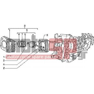 PIAGGIO - LIBERTY 150 LEADER < 2005 - Engine/Transmission - Total cylinder-piston-button - 487183 - Συγκρ. κυλίνδρου