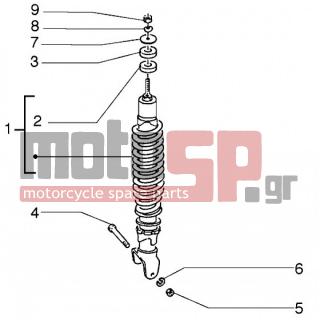 PIAGGIO - LIBERTY 50 2T < 2005 - Suspension - rear shock absorber - 16408 - Ροδέλα ελαστική 13,75x8,15x4,5