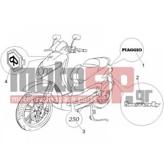 PIAGGIO - BEVERLY 250 2005 - Body Parts - Signs and stickers - 624554 - ΣΗΜΑ ΠΟΔΙΑΣ 