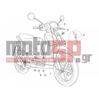 PIAGGIO - LIBERTY 50 4T 2006 - Frame - cables - 564629 - ΛΑΜΑΚΙ ΠΙΣΩ ΜΑΡΚ VX/R-X8