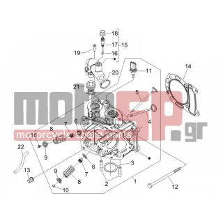 PIAGGIO - MP3 125 2008 - Engine/Transmission - Group head - valves - 831173 - ΦΛΑΝΤΖΑ ΚΕΦ ΚΥΛ SCOOTER 125 4T 0.3mm