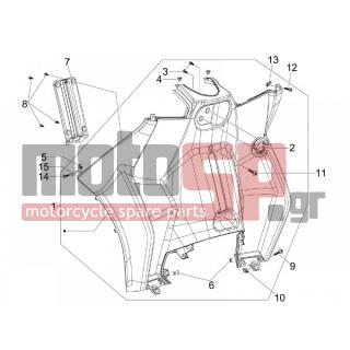 PIAGGIO - MP3 125 2007 - Body Parts - Storage Front - Extension mask - 575249 - ΒΙΔΑ M6x22 ΜΕ ΑΠΟΣΤΑΤΗ