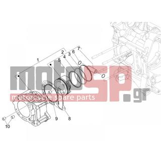 PIAGGIO - MP3 125 IBRIDIO 2009 - Κινητήρας/Κιβώτιο Ταχυτήτων - Complex cylinder-piston-pin