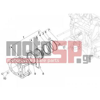 PIAGGIO - MP3 125 IE 2009 - Engine/Transmission - Complex cylinder-piston-pin - 875114 - ΦΛΑΝΤΖΑ ΚΥΛΙΝΔΡΟΥ SCOOTER 125300 0,8mm