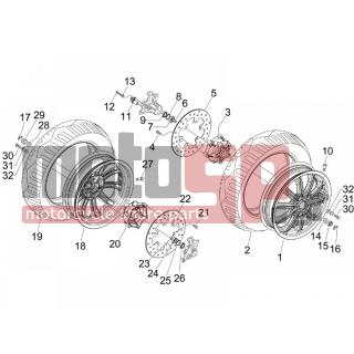 PIAGGIO - MP3 125 IE 2009 - Frame - front wheel - 828961 - ΡΟΔΕΛΑ