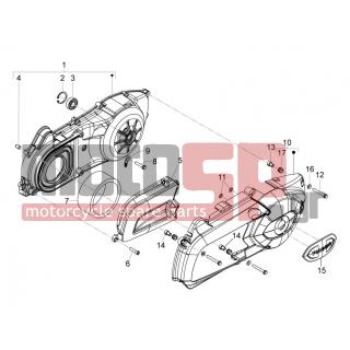 PIAGGIO - MP3 125 IE TOURING 2011 - Engine/Transmission - COVER sump - the sump Cooling - 876075 - ΚΑΠΑΚΙ ΑΕΡΑΓΩΓΟΥ BEV-MP3-X7-X10-SR MAX