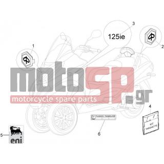 PIAGGIO - MP3 125 IE TOURING 2012 - Body Parts - Signs and stickers