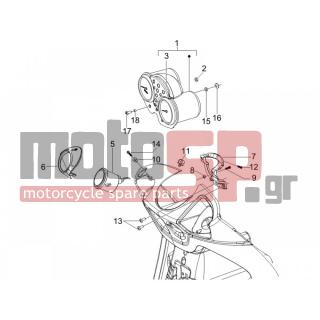 PIAGGIO - BEVERLY 250 CRUISER E3 2009 - Electrical - Complex instruments - Cruscotto - 65416200EP - ΚΑΠΑΚΙ ΟΡΓΑΝΟΥ ΒΕΝΖ BEV CRUISER ΓΚΡΙ 780
