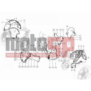 PIAGGIO - MP3 125 YOURBAN ERL 2012 - Body Parts - Apron radiator - Feather - 650902 - ΒΙΔΑ M5X16