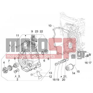 PIAGGIO - MP3 250 2007 - Engine/Transmission - COVER flywheel magneto - FILTER oil - 8447595 - ΤΡΟΜΠΑ ΝΕΡΟΥ SCOOTER 125-300 4Τ QUASAR