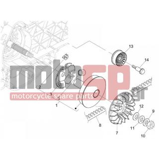 PIAGGIO - MP3 250 2006 - Engine/Transmission - driving pulley - 842870 - ΡΑΟΥΛΑ ΒΑΡ SCOOTER 250 ΠΡΑΣΙΝΑ (Χ6 ΤΕΜ)