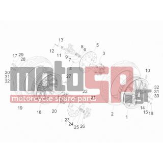 PIAGGIO - MP3 300 4T 4V IE ERL IBRIDIO 2013 - Frame - front wheel - 650692 - ΤΡΟΧΟΣ ΜΠΡΟΣ MP3 LT 3.00X12