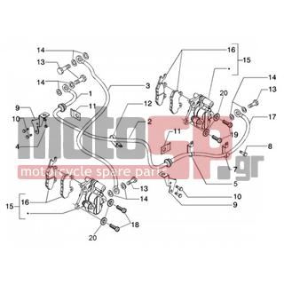 PIAGGIO - BEVERLY 125 < 2005 - Brakes - Calipers BRAKE - BRAKE piping - 577674 - ΛΑΜΑΚΙ ΣΤΗΡ ΠΙΣΩ ΦΡ BEVERLY 200