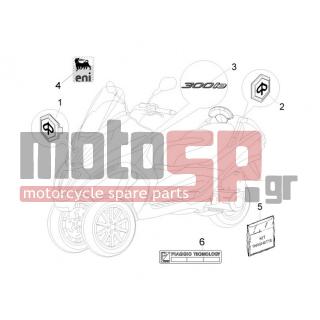 PIAGGIO - MP3 300 IE TOURING 2012 - Body Parts - Signs and stickers