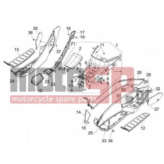PIAGGIO - MP3 500 RL SPORT - BUSIBESS 2011 - Body Parts - Central cover - Footrests - 6244450090 - ΚΑΠΑΚΙ ΚΕΝΤΡΙΚΟ FUOCO ΔΕΞΙΟ
