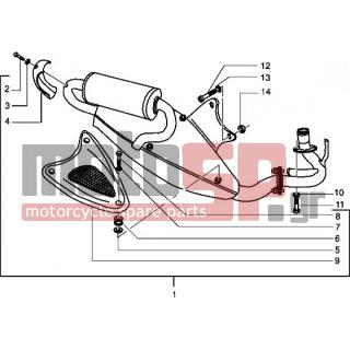 PIAGGIO - NRG MC3 < 2005 - Exhaust - Catalytic exhaust (Vehicles with disc brake rear) - 433800 - ΒΙΔΑ