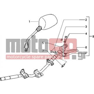 PIAGGIO - NRG MC3 < 2005 - Frame - steering parts (drum vehicles back) - 563496 - ΚΑΘΡΕΠΤΗΣ SKIPPER-ZIP F/R ΔΕΞΙΟΣ