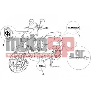 PIAGGIO - BEVERLY 250 IE E3 2006 - Body Parts - Signs and stickers - 624716 - ΣΗΜΑ ΠΛΕΥΡΟΥ 