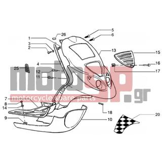 PIAGGIO - NRG MC3 DT < 2005 - Body Parts - Apron-front-spoiler Sill - 258249 - ΒΙΔΑ M4,2x19 (ΛΑΜΑΡΙΝΟΒΙΔΑ)