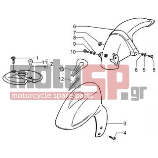 PIAGGIO - NRG MC3 DT < 2005 - Body Parts - Fender front and back - 62080700A6 - Πινακίδα