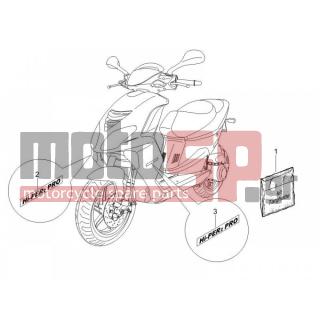 PIAGGIO - NRG POWER DD 2005 - Body Parts - Signs and stickers - 62431000BL - ΣΗΜΑ ΠΟΔΙΑΣ NRG POW 