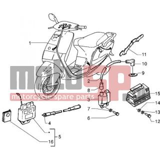 PIAGGIO - SFERA RST 125 < 2005 - Electrical - Electrical devices - 294150 - Διάταξη
