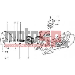 PIAGGIO - SFERA RST 50 < 2005 - Engine/Transmission - Head-cooling and socket fitting cap - 436180 - Ρακόρ αμορτ.