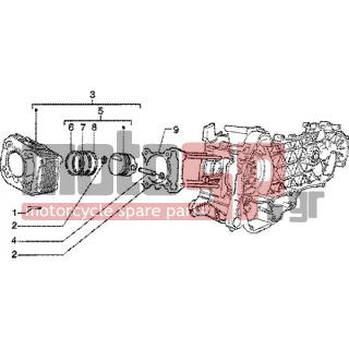 PIAGGIO - SKIPPER 150 4T < 2005 - Engine/Transmission - Total cylinder-piston-button - 488014 - Ελατήριο απόξεσης λαδιού