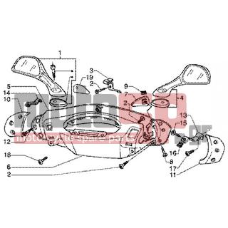 PIAGGIO - SUPER HEXAGON GTX 125 < 2005 - Frame - steering wheel cover and mirrors - 5810425060 - ΚΑΠΑΚΙ ΤΡΟΜΠΑΣ ΦΡ HEX GTX ΠΡΑΣ 336 ΑΡ