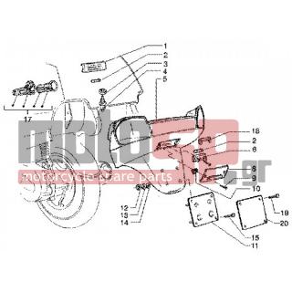 PIAGGIO - SUPER HEXAGON GTX 180 < 2005 - Body Parts - Base plate and light Baggage - 258249 - ΒΙΔΑ M4,2x19 (ΛΑΜΑΡΙΝΟΒΙΔΑ)
