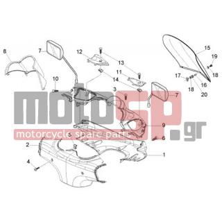 PIAGGIO - BEVERLY 250 RST < 2005 - Frame - handlebar covers - 62146600D9 - ΚΑΠΑΚΙ ΤΙΜ BEVERLY RST 125/250 ΜΠΛΕ 204A
