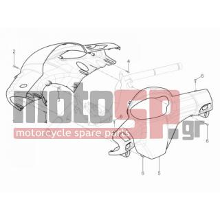 PIAGGIO - TYPHOON 125 4T 2V E3 2011 - Body Parts - COVER steering - 6574700090 - ΚΑΠΑΚΙ ΤΙΜ ΤYPHOON MY10 ΜΑΥΡΟ 94