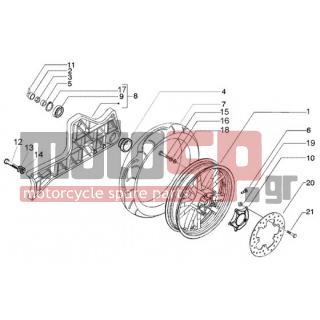 PIAGGIO - BEVERLY 250 RST < 2005 - Frame - rear wheel - 597335 - Pneumatico (Michelin) 140/70-16