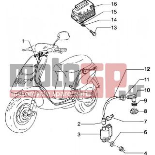 PIAGGIO - TYPHOON 50 2004 - Electrical - Electrical devices - 294828 - Κόρνα