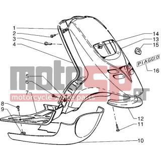 PIAGGIO - TYPHOON 50 2004 - Body Parts - Apron-front-spoiler Sill - 259908000C - Προέκταση μάσκας