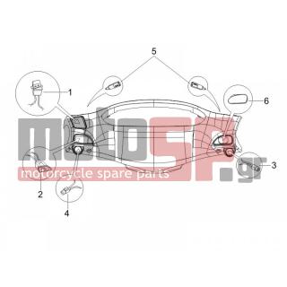 PIAGGIO - TYPHOON 50 2T E2 2010 - Electrical - Switchgear - Switches - Buttons - Switches - 58058R - ΜΠΟΥΤΟΝ ΚΛΑΚΣΟΝ RST-ΕΤ4-ST-RUN-GT-X8