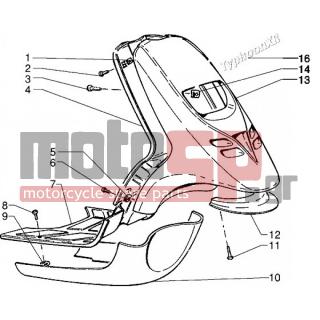 PIAGGIO - TYPHOON 50 XR < 2005 - Body Parts - Apron-front-spoiler Sill - 574771 - ΣΗΜΑ ΠΟΔΙΑΣ 