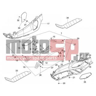 PIAGGIO - X EVO 125 EURO 3 2012 - Body Parts - Central fairing - Sill - 270793 - ΒΙΔΑ D3,8x16