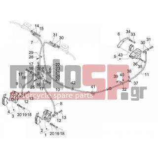 PIAGGIO - X EVO 400 EURO 3 2011 - Brakes - brake lines - Brake Calipers - 647117 - ΒΑΣΗ X8 400