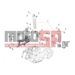 PIAGGIO - X10 125 4T 4V I.E. E3 2012 - Suspension - Place BACK - Shock absorber - 826298 - ΒΙΔΑ M8x45