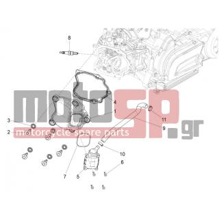 PIAGGIO - X10 125 4T 4V I.E. E3 2012 - Engine/Transmission - COVER head - 872635 - ΒΙΔΑ ΕΙΔΙΚΗ ΚΕΦΑΛΗΣ ΒΑΛΒ NEXUS-X8/MANA