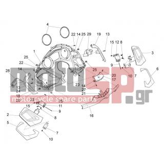 PIAGGIO - X10 125 4T 4V I.E. E3 2012 - Body Parts - COVER FRONT - Mudflaps - 674033 - ΚΟΡΝΙΖΑ ΟΡΓΑΝΩΝ Χ10